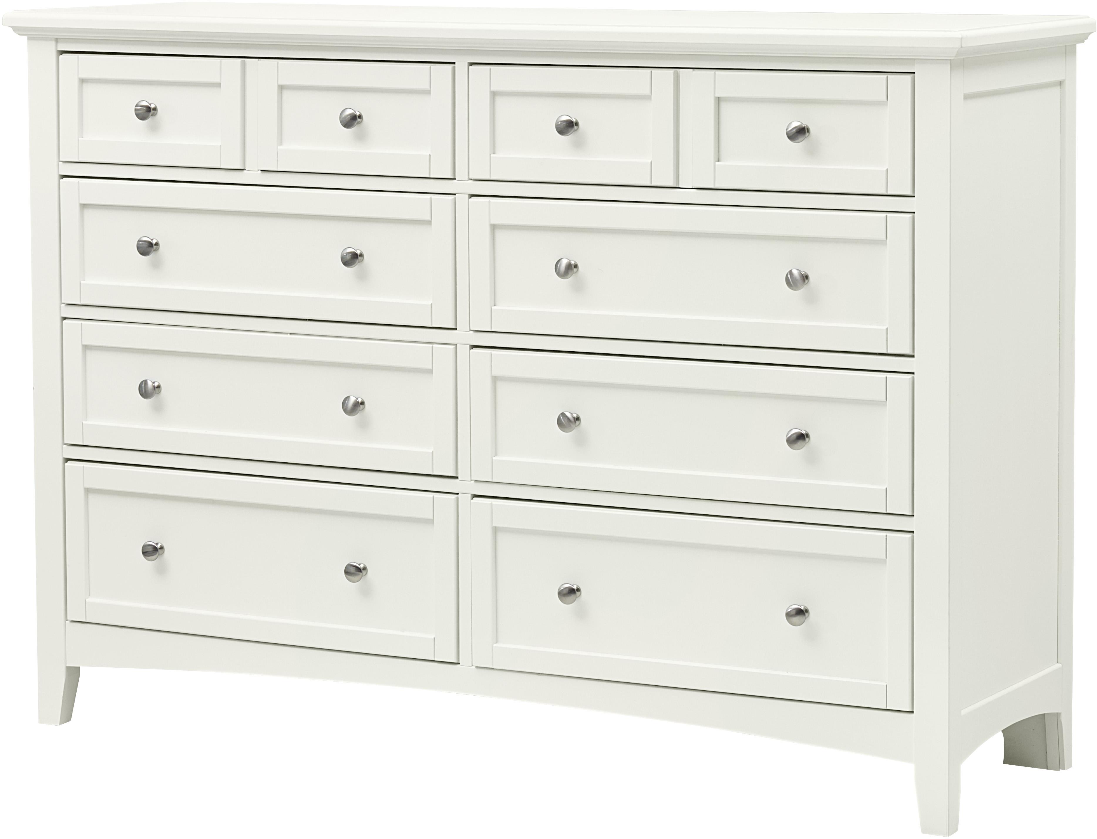 White eight drawer shop dresser