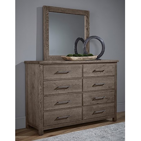 Dresser and Mirror Set