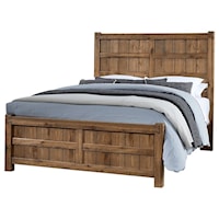 Rustic Queen Board and Batten Bed with Low Profile Footboard