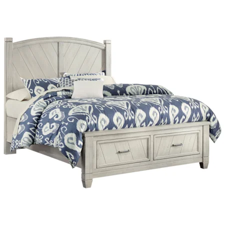 Rustic Queen Platform Bed with Storage