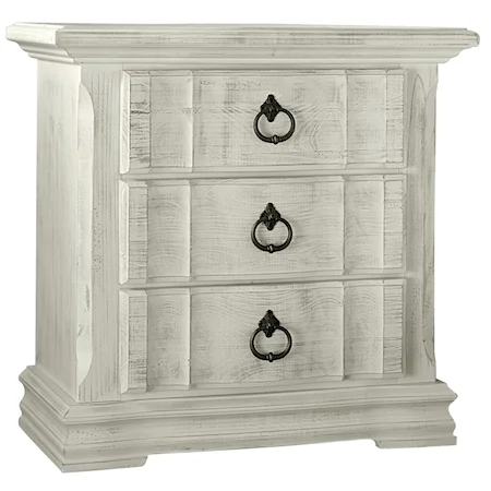Cottage Style Night Stand - 3 Drawers