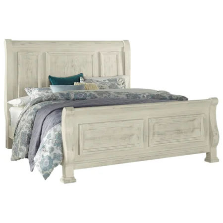 Cottage Style Queen Sleigh Bed