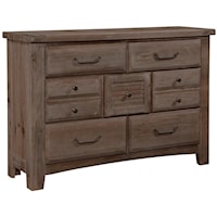 Transitional 7-Drawer Dresser with Antique Pewter Finished Hardware