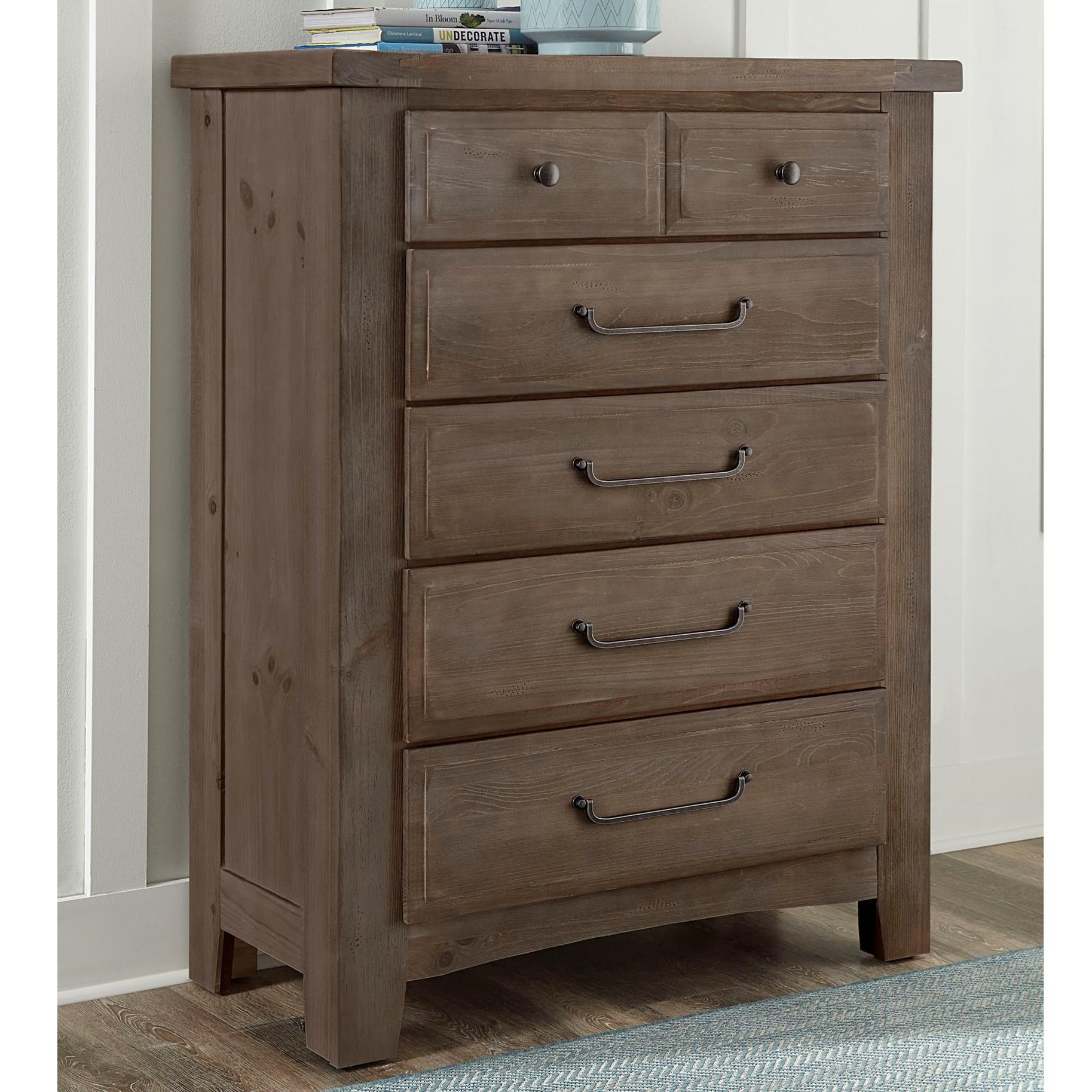 Vaughan Bassett Sawmill 692115 Transitional 5Drawer Chest of Drawers