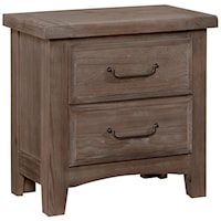 Transitional 2-Drawer Nightstand with Antique Pewter Finished Hardware