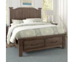 Vaughan Bassett Sawmill Queen Arch Bed With Storage Footboard