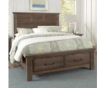 Vaughan Bassett Sawmill Queen Louver Bed With Storage Footboard
