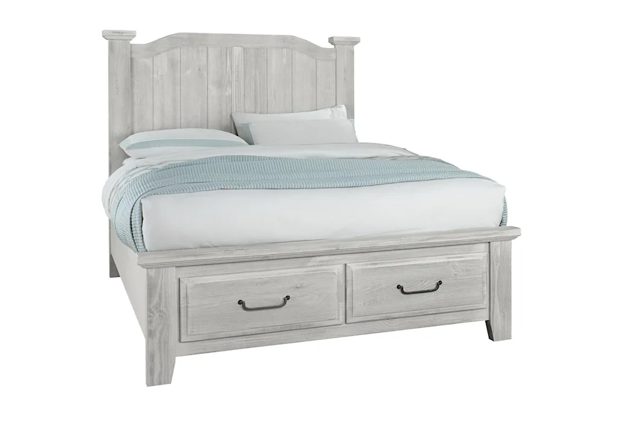 Sawmill Queen Arch Bed With Storage Footboard by Vaughan Bassett at VanDrie Home Furnishings