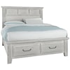 Vaughan Bassett Sawmill Queen Louver Bed With Storage Footboard