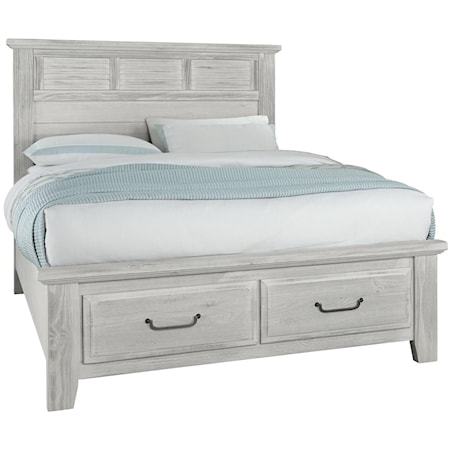 Queen Louver Bed With Storage Footboard