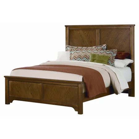 Full Chevron Bed with Bookmatched V-Pattern Wood Veneers