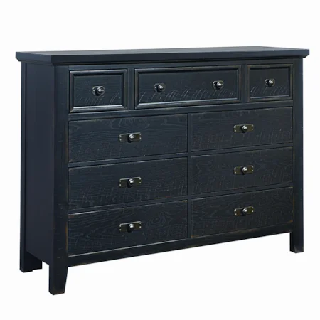 Reclaimed Look Chesser With 9 Drawers