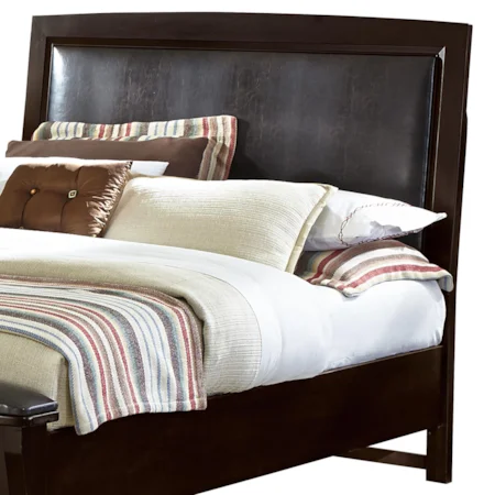 King/California King Upholstered Headboard (Chocolate Bonded Leather)