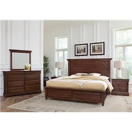 KING MANSION BED-DRESSER-MIRROR-NIGHTSTAND