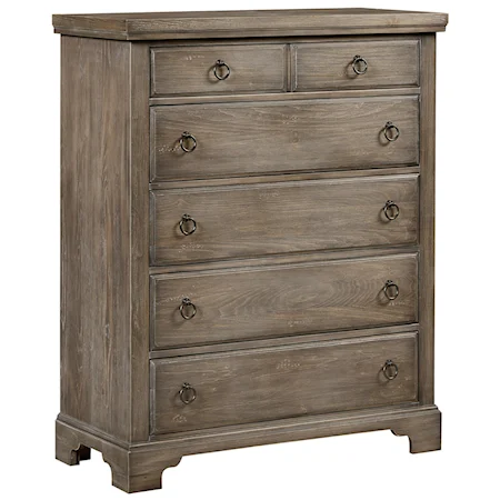 Distressed Finish Chest - 5 Drawers