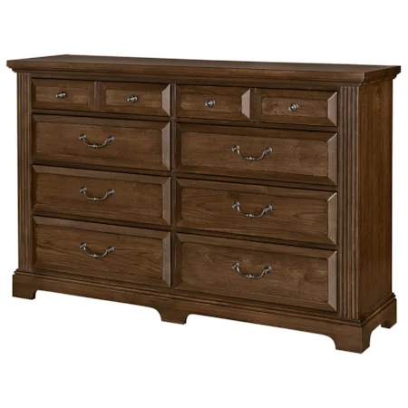 Transitional Triple Dresser - 8 drawers
