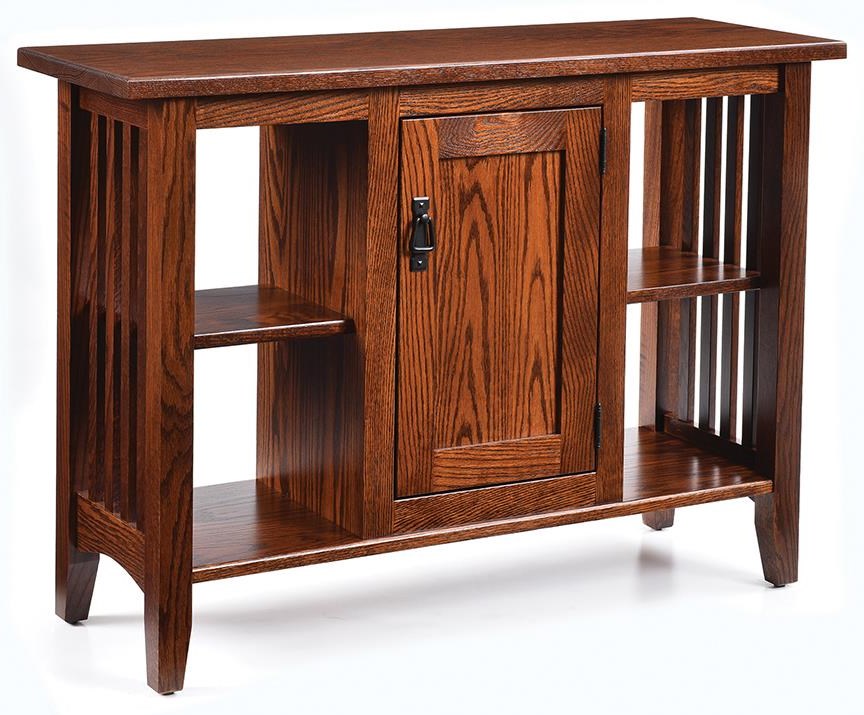 Enclosed sofa outlet table