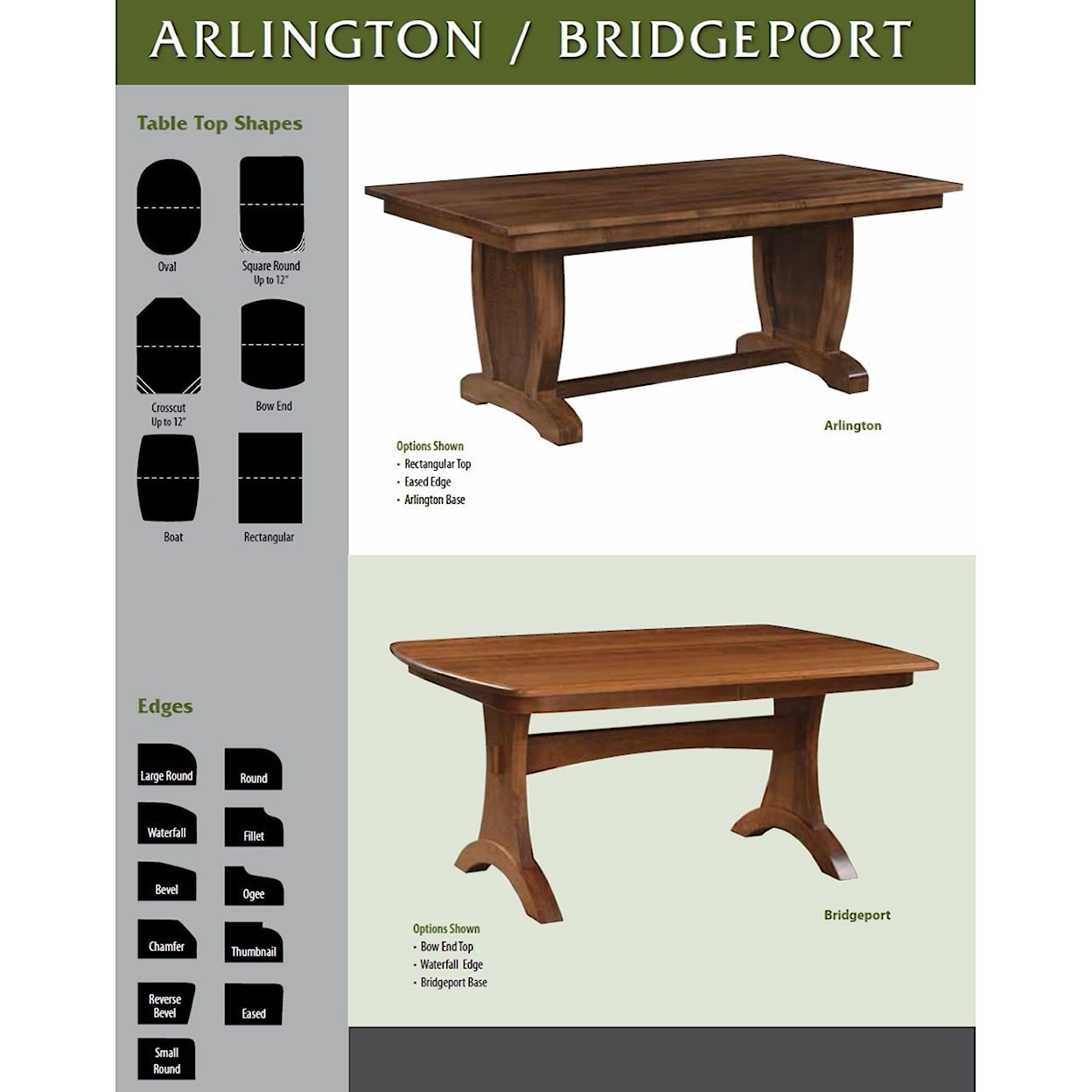 Weaver Woodcraft Custom Amish Dining Bridgeport Table