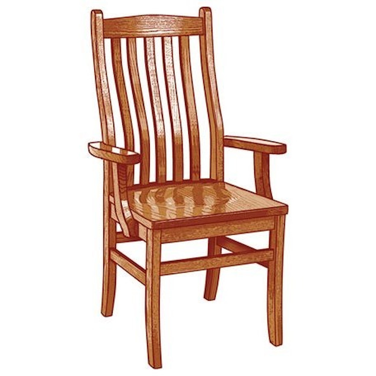 Weaver Woodcraft Custom Amish Dining Lincoln Arm Chair