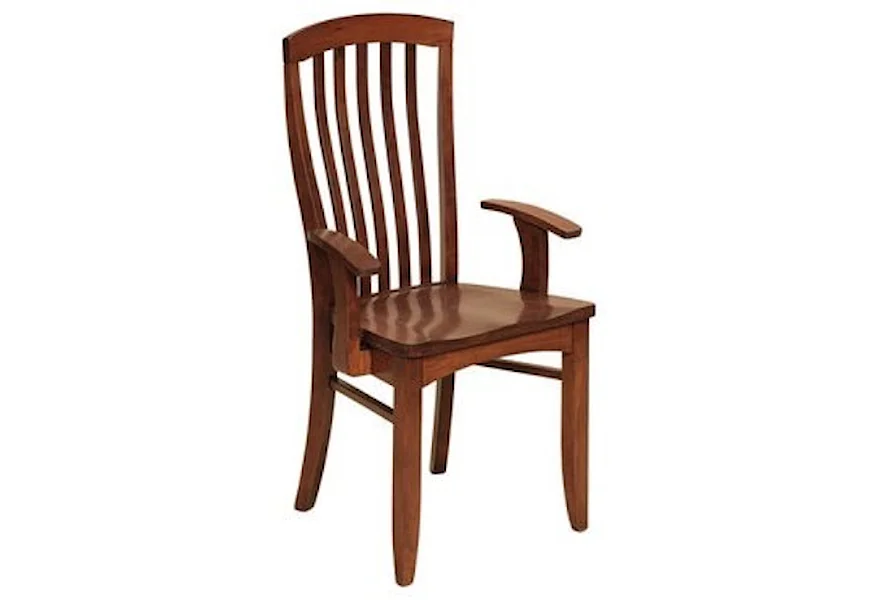 Custom Amish Dining Malibu Arm Chair by Weaver Woodcraft at Saugerties Furniture Mart