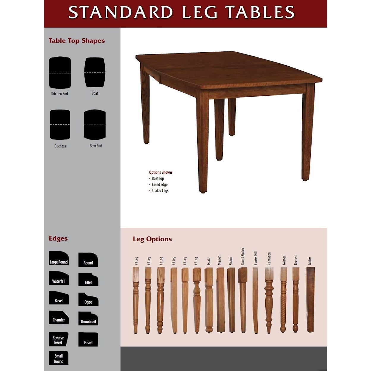 Weaver Woodcraft Custom Amish Dining Standard Leg Table