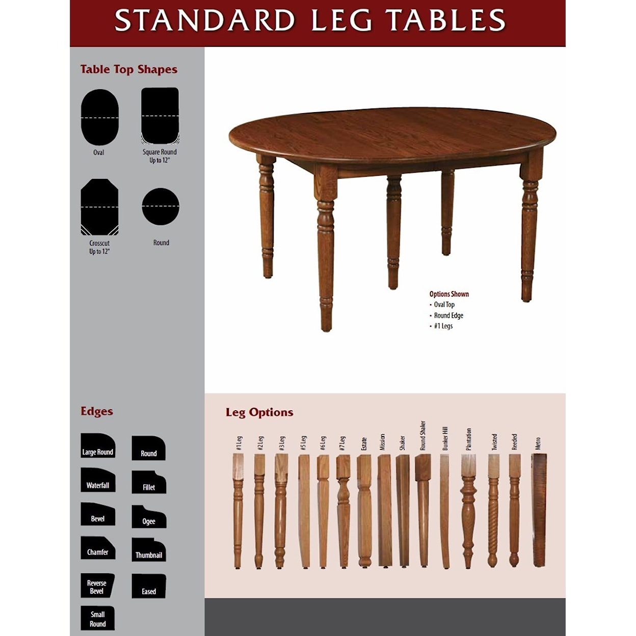 Weaver Woodcraft Custom Amish Dining Standard Leg Table