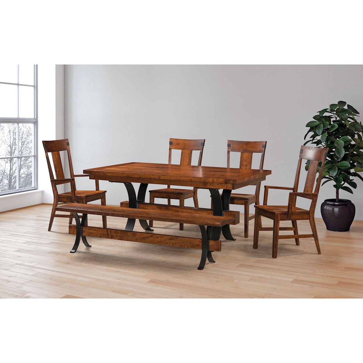 Weaver Woodcraft Williamsburg Customizable Table & Chair Set w/ Bench