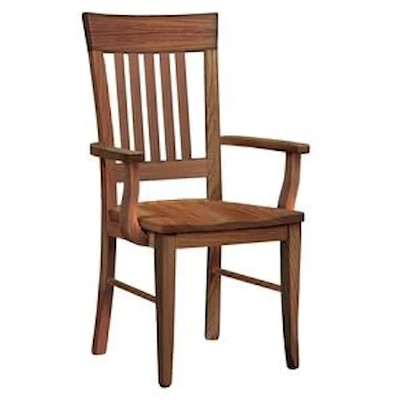 Customizable Solid Wood Dining Arm Chair