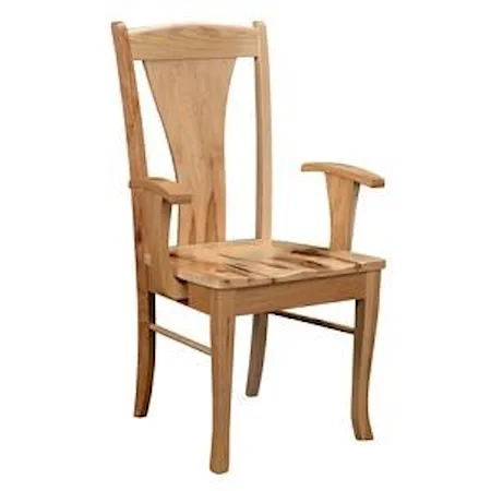 Customizable Solid Wood Dining Arm Chair