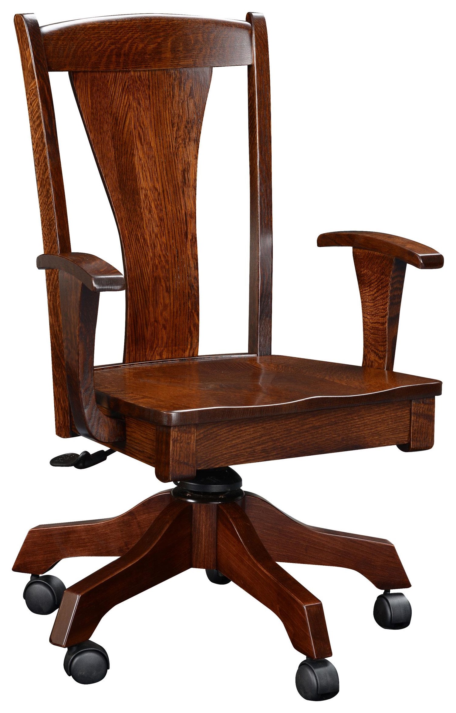 Wooden office best sale swivel chair