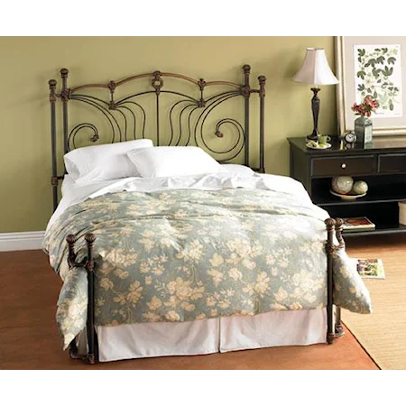 King Chelsea Iron Headboard and Open Footboard Bed with Return Posts