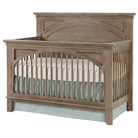 Traditional Convertible Crib with Arch Detailing