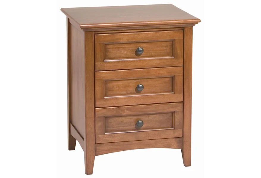 McKenzie 3 Drawer Nightstand by Whittier Wood at HomeWorld Furniture