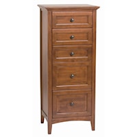 Transitional 5-Drawer Lingerie Chest with Adjustable Drawer Glides