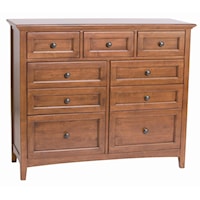 Transitional 9-Drawer Dresser with Adjustable Drawer Glides