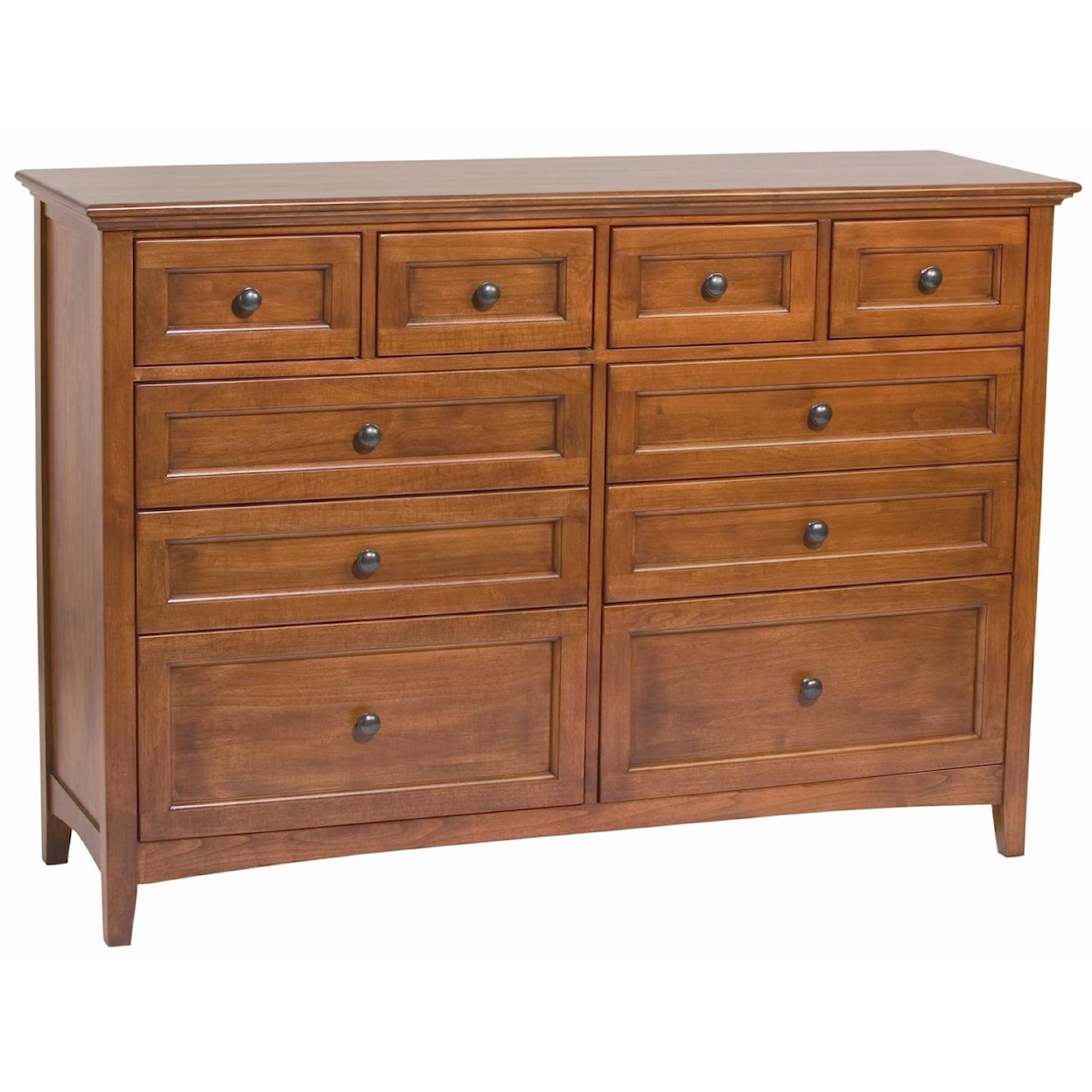 Whittier Wood McKenzie Glazed Cherry 10 Drawer Dresser