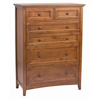 Transitional 6-Drawer Chest with Adjustable Drawer Glides