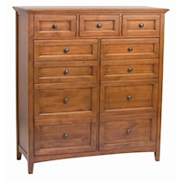 Transitional 11-Drawer Chest with Adjustable Drawer Glides