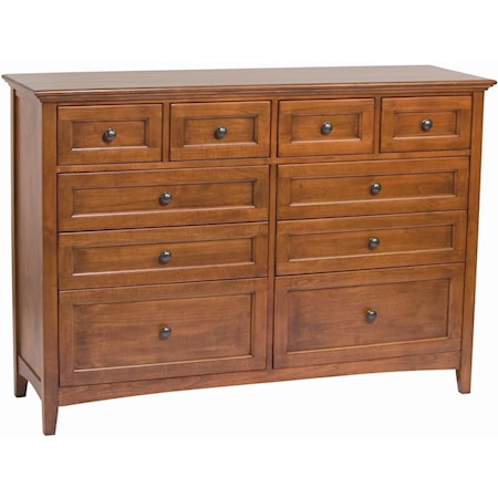 Transitional 12-Drawer Chest with Adjustable Drawer Glides