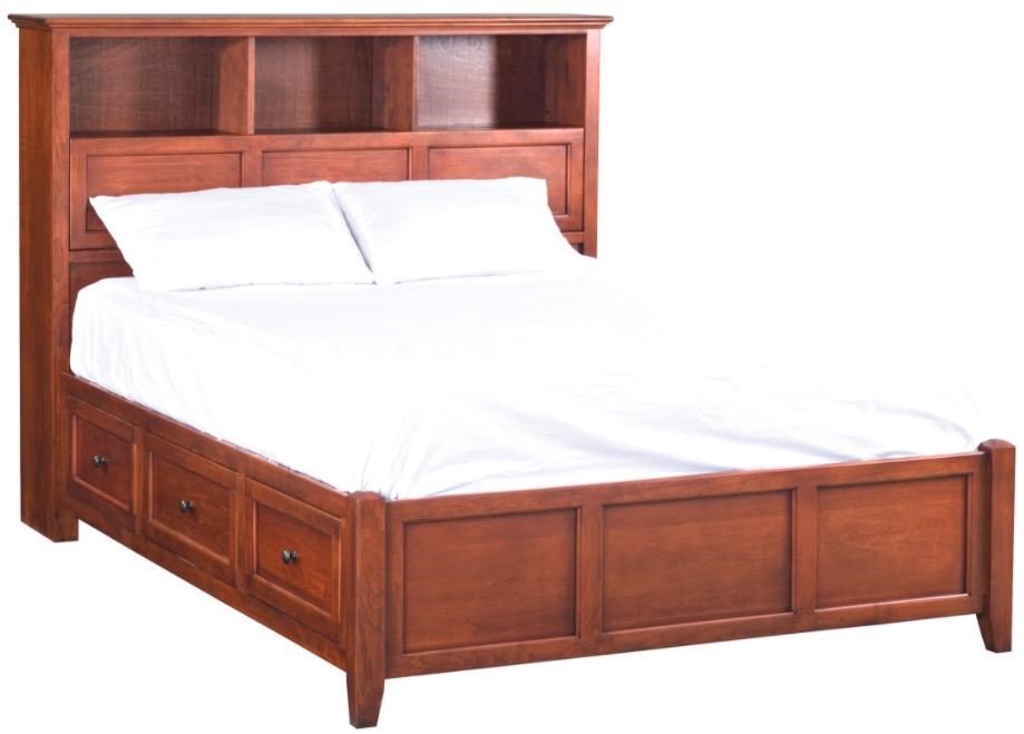 Whittier Wood McKenzie Glazed Cherry KBD1375GAC King Bookcase Storage