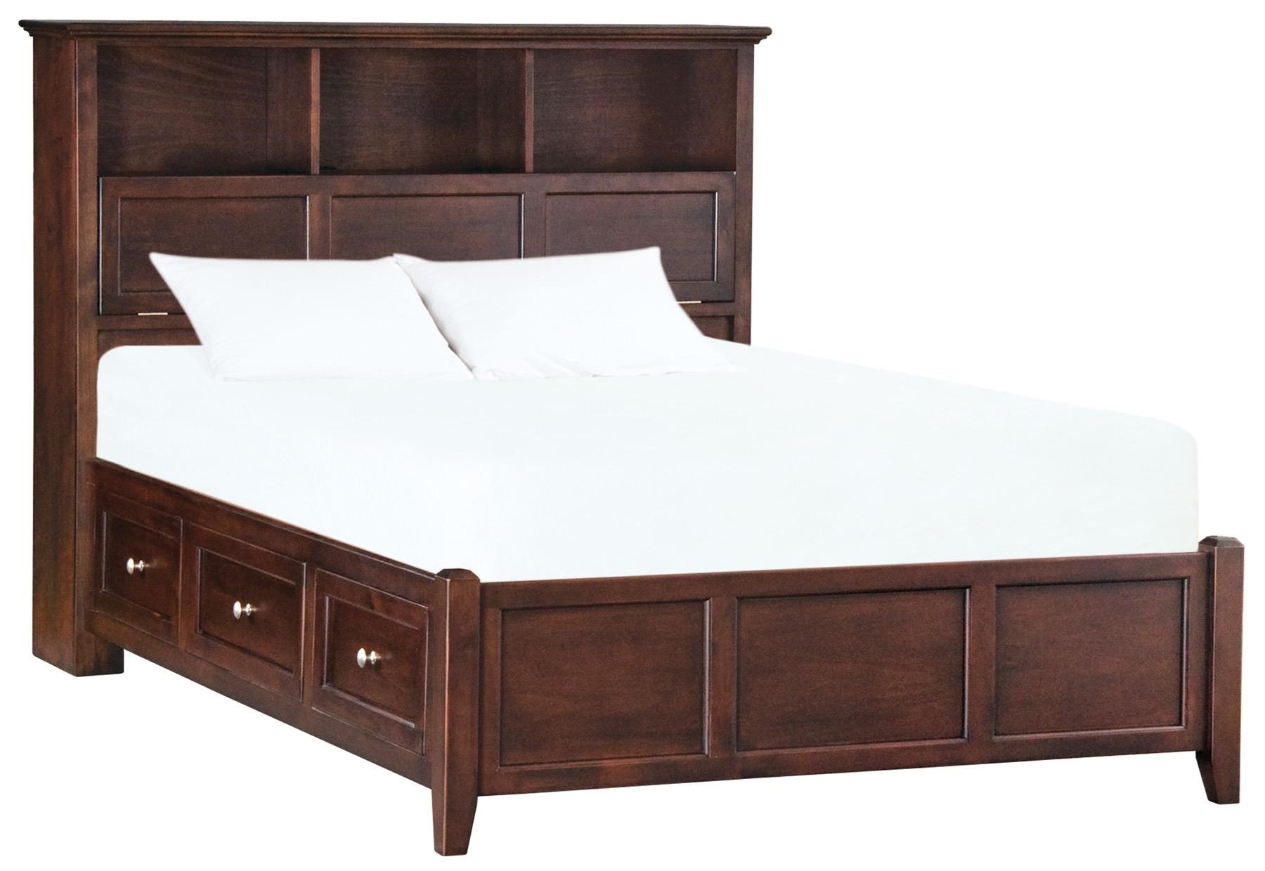 Queen bookcase storage bed deals