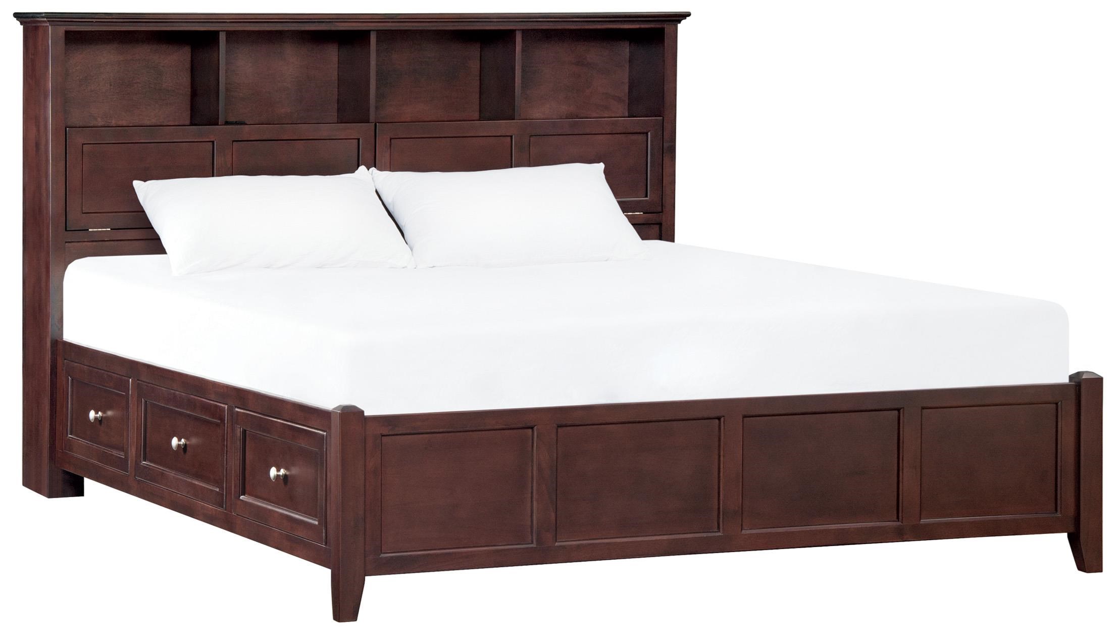 Whittier Wood McKenzie King Bookcase Storage Bed Crowley Furniture