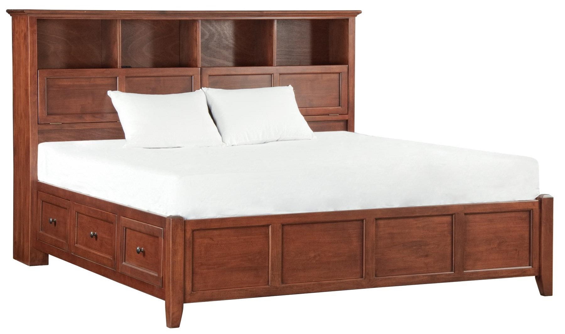 King size storage bed deals with bookcase headboard