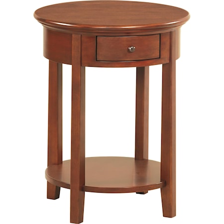 1-Drawer Round Side Table