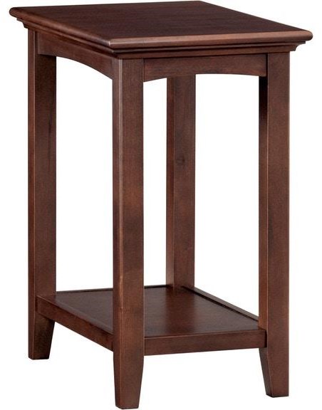 Whittier Wood McKenzie Cafe END3497CAF Rectangular Side Table with