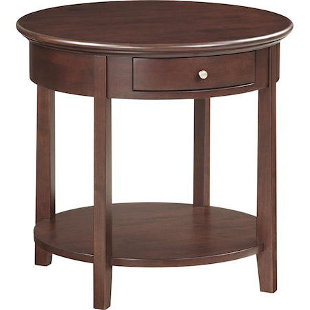 1-Drawer Round End Table