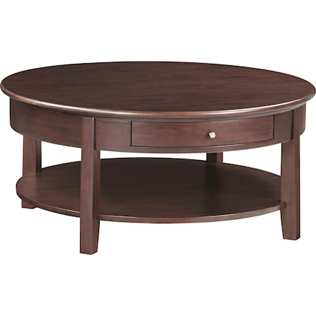 1-Drawer Round Cocktail Table