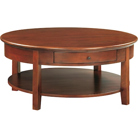 1-Drawer Round Cocktail Table