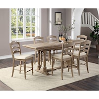 Rustic 7-Piece Counter-Height Dining Set