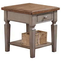 Farmhouse 18" End Table with Drawer